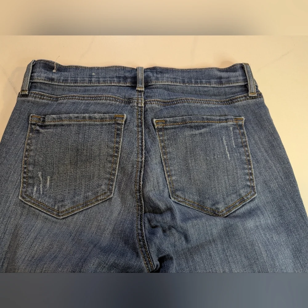 Ann Taylor LOFT Women's Modern Skinny Ankle Blue Jeans Raw Hem Size 4 / 27 - Picture 6 of 10